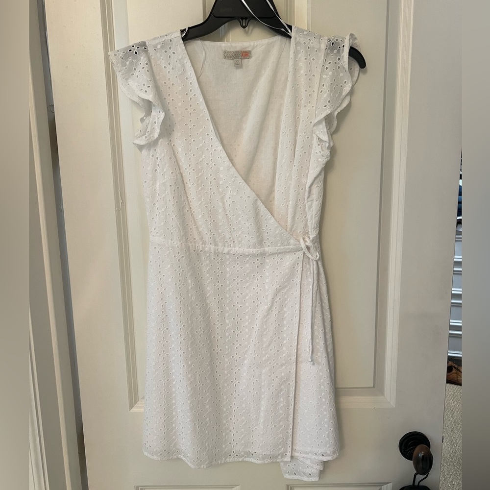 GB WHITE TIE MINI DRESS